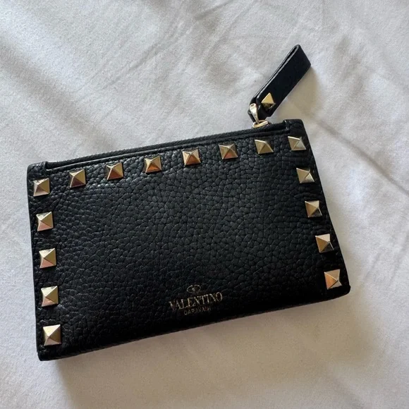 Valentino Garavani Black Rockstud Key Card Holder - Picture 3 of 4